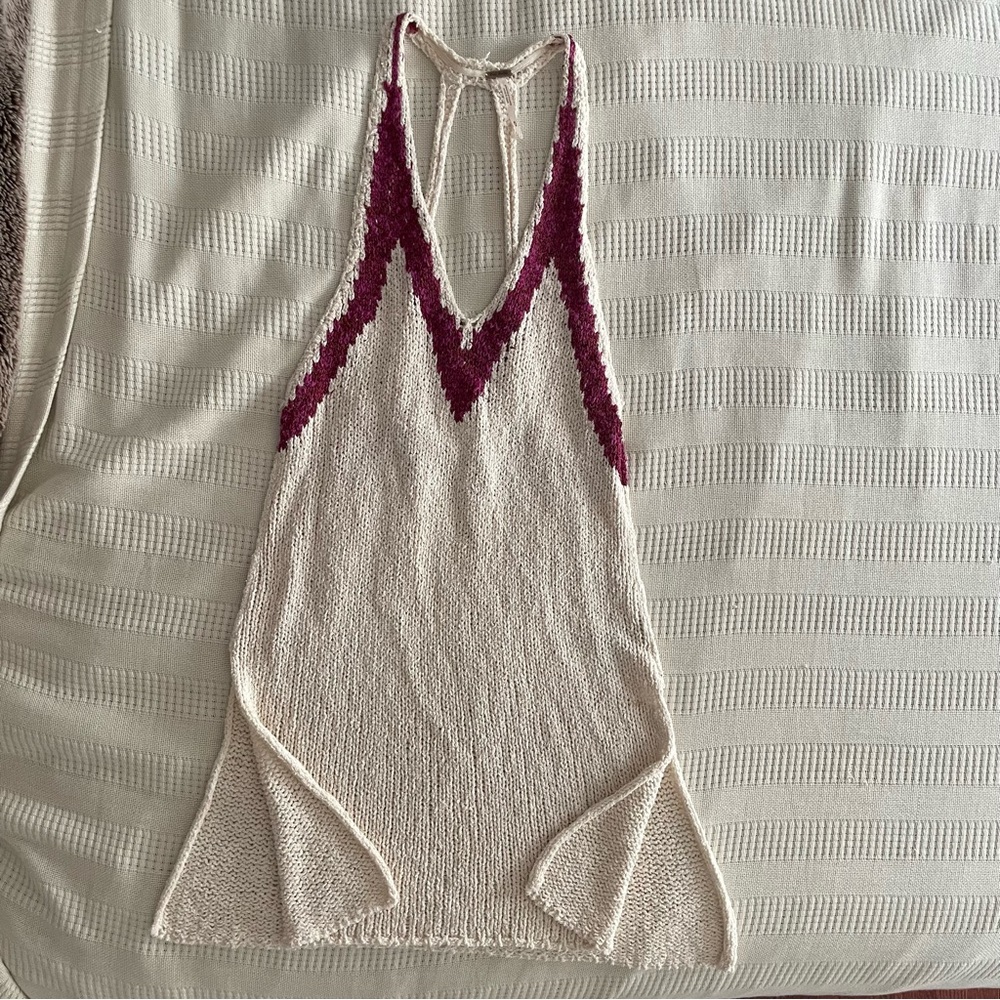 Rare Free People Long Crochet Tank